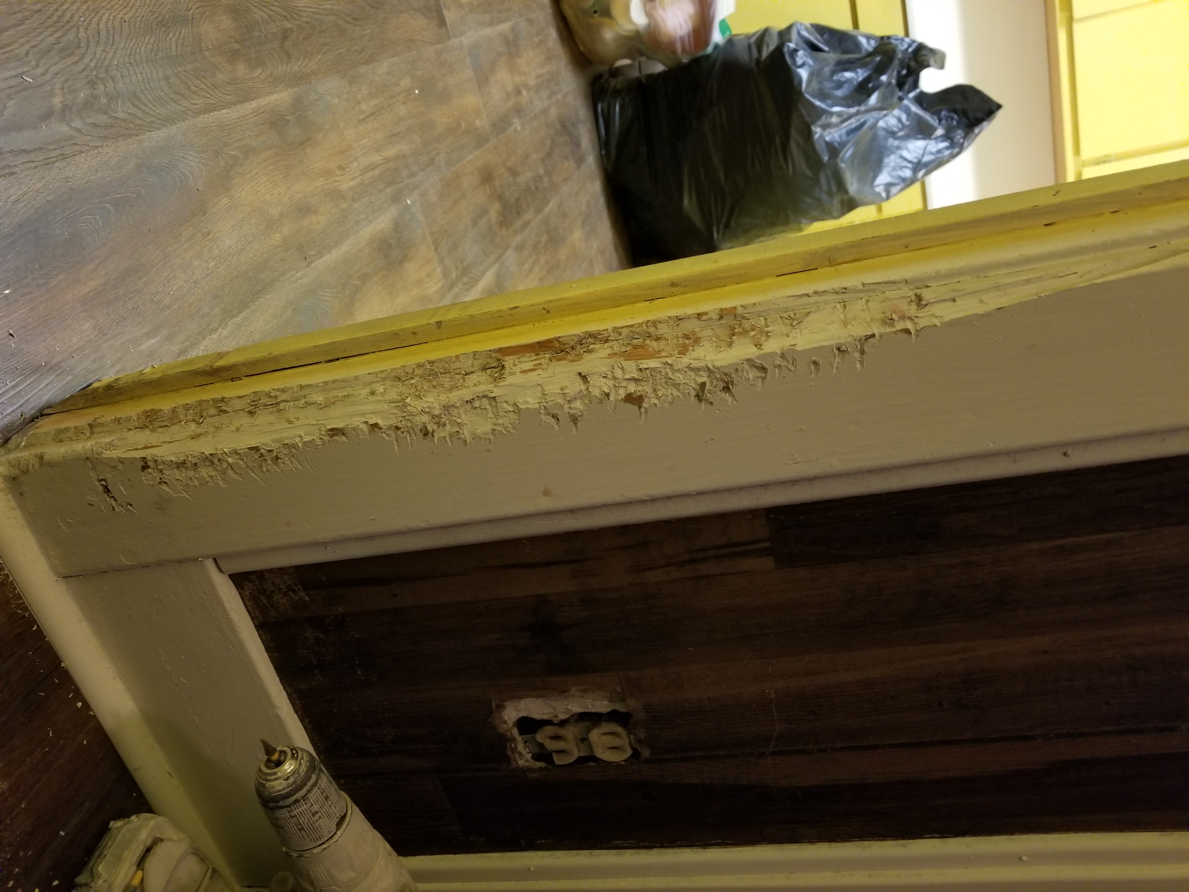 Before: door frame repair